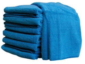 16" x 16" BLUE MICROFIBRE TOWEL - (10/pkg, 20pkg/case) - W10578
